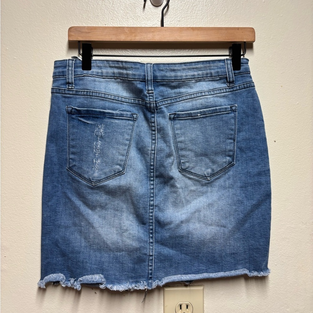 Kansan denim skirt size 7 27 waist semi distressed - Picture 2 of 6